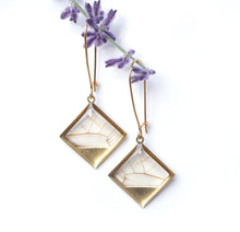 Load image into Gallery viewer, Real Butterfly Wing Dangle Earrings - Blushing Phantom Clearwing
