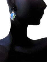 Load image into Gallery viewer, Real Blue Morpho Butterfly Wing Earrings with Abalone Shell in Sterling Silver
