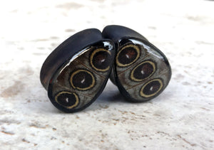 Real Owl Eye Butterfly Wing Teardrop Plugs 1/2"-1 1/2" - Body Jewelry, Gauges, Teardrop Plugs
