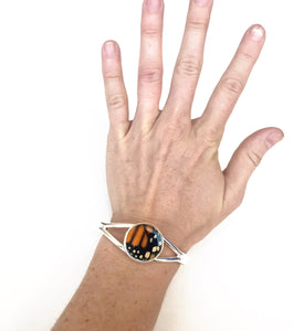 Silver Monarch Butterfly Wing Bracelet Cuff
