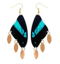 Load image into Gallery viewer, Real Butterfly Wing Charm Earrings - Papilio Bromius
