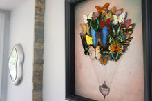 Load image into Gallery viewer, 11x14 or 16x20 Real Butterfly Hot Air Balloon Zeppelin Framed Art
