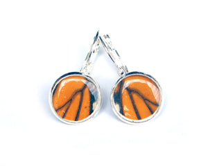 Real Monarch Butterfly Wing Drop Post Earrings - Butterfly Jewelry, Gifts For Her, Butterfly Wings, Small Jewelry