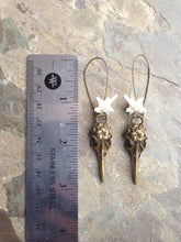 Load image into Gallery viewer, Snake Vertebrae Skull Earrings - Taxidermy Jewelry, Oddities Jewelry, Goth Style, Curiosities
