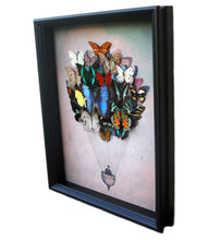 Load image into Gallery viewer, 11x14 or 16x20 Real Butterfly Hot Air Balloon Zeppelin Framed Art

