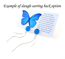 Load image into Gallery viewer, Blue Butterfly Wing Post Earrings - Blue Morpho
