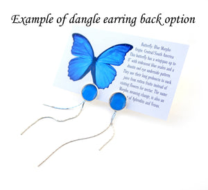 Green Butterfly Wing Post Earrings - Sunset Moth Forewing