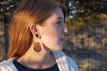 Load image into Gallery viewer, Real Butterfly Wing Earrings - Monarch Hindwing
