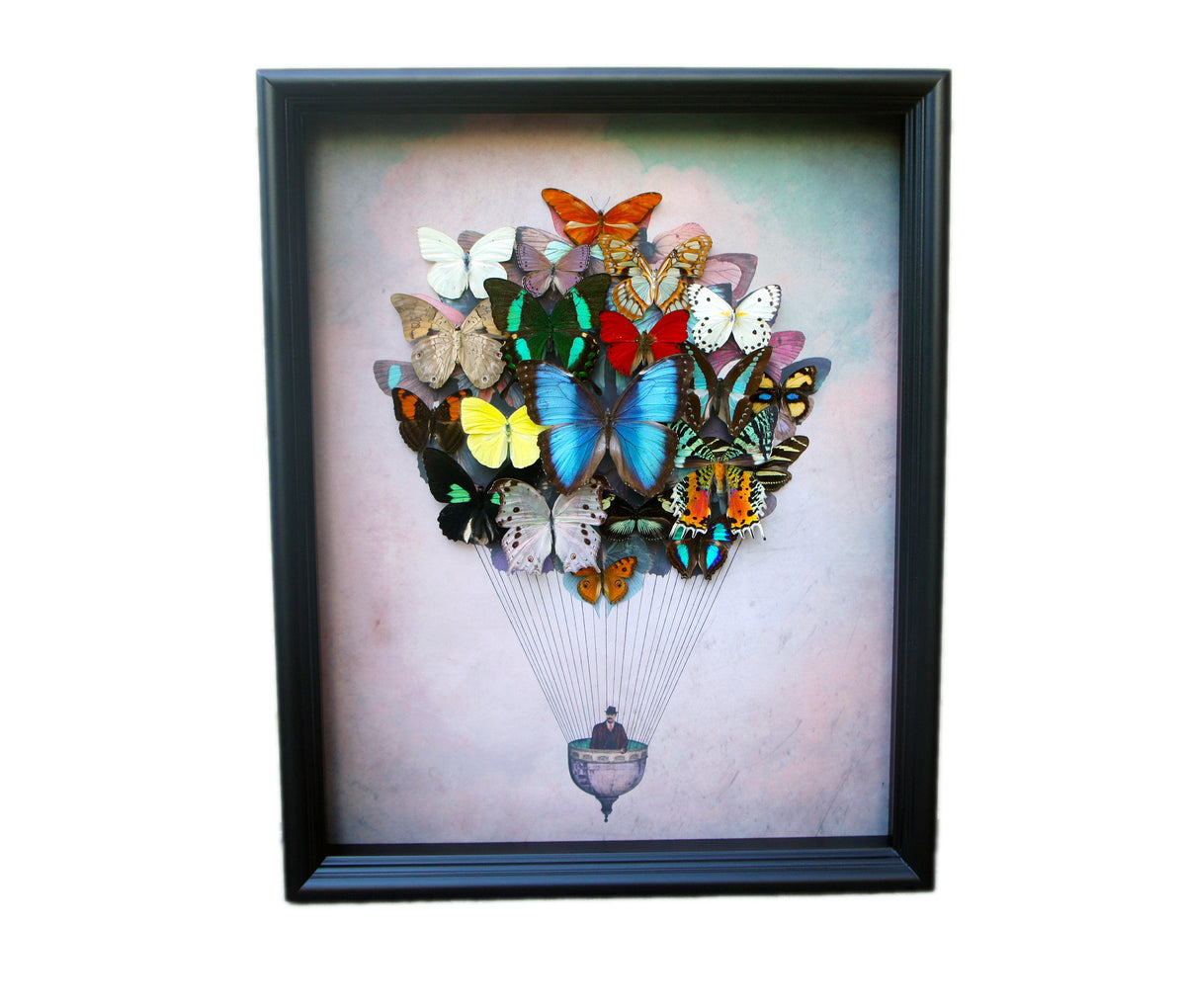 Butterfly hot air balloon art, detail view
