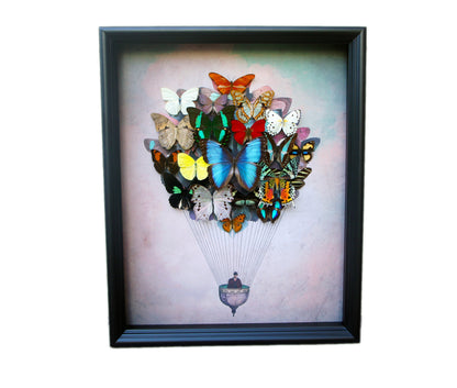 Butterfly hot air balloon art, detail view