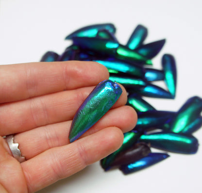 25 Real Green Beetle Wings for Crafting