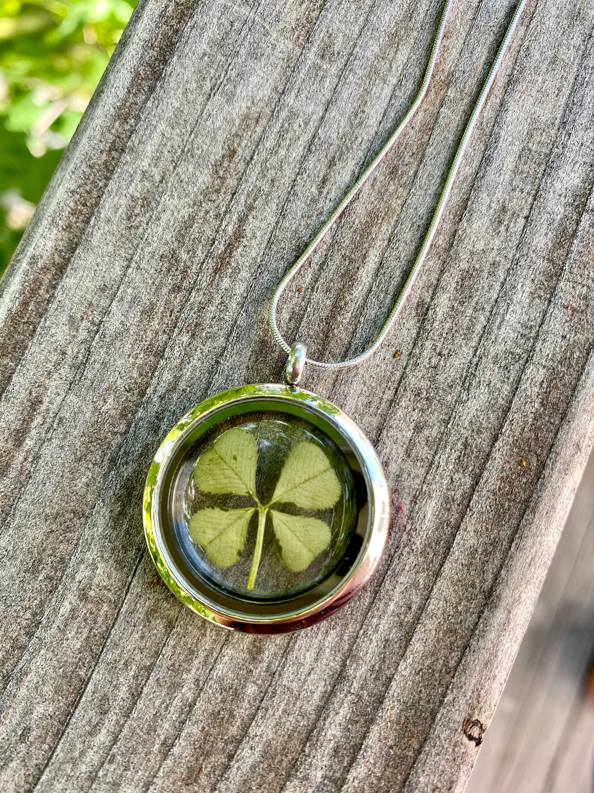 Four leaf clover necklace, additional view