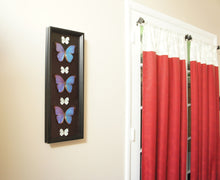 Load image into Gallery viewer, 8x24 Modern Butterfly Decor - Blue Morpho and White

