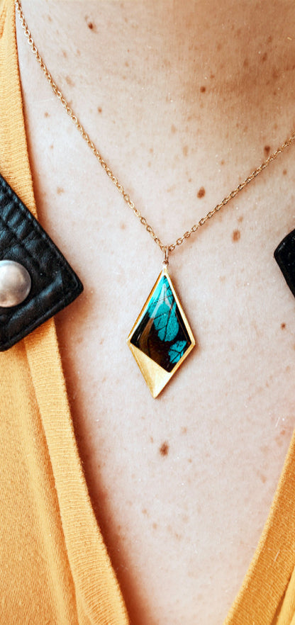 Papilio bromius kite necklace, detail view