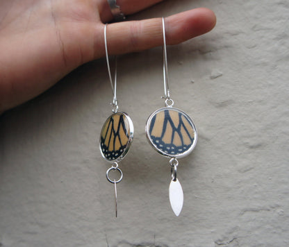 Monarch marquis charm earrings, detail view