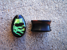 Load image into Gallery viewer, Real Moth Wing Teardrop Plugs 1/2&quot;-1 1/2&quot;- Green Sunset Moth - Body Jewelry, Gauges, Teardrop Plugs
