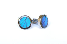 Load image into Gallery viewer, Butterfly Wing Cufflinks - Blue Morpho
