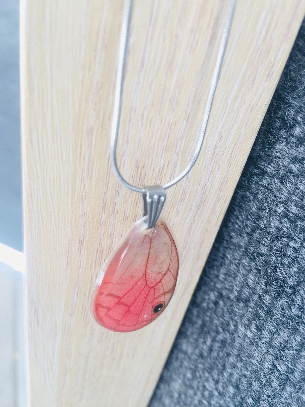 Blushing Phantom wing necklace, additional view