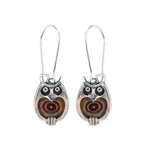 Load image into Gallery viewer, Butterfly Wing Owl Earrings - Butterfly Gift, Nature Theme Jewelry
