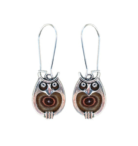 Butterfly Wing Owl Earrings - Butterfly Gift, Nature Theme Jewelry