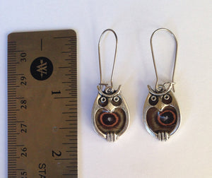 Butterfly Wing Owl Earrings - Butterfly Gift, Nature Theme Jewelry