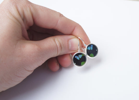 Graphium weiskei wing post earrings, alternate view