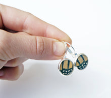 Load image into Gallery viewer, Real Butterfly Wing Post Earrings - Monarch with polka dots
