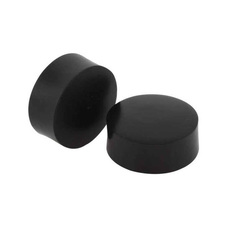 Dark ebony wood double flared circle plugs
