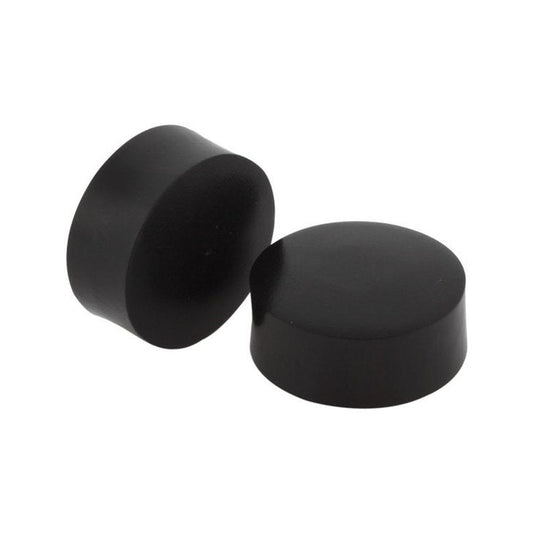 Dark ebony wood double flared circle plugs