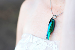 Real Beetle Wing Necklace