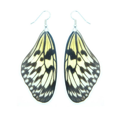 Real Rice Paper butterfly forewing earrings