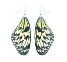 Load image into Gallery viewer, Real butterfly wing earrings - Rice Paper Forewing
